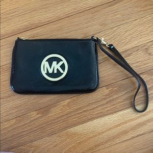 Michael Kors Black Patent Wristlet
